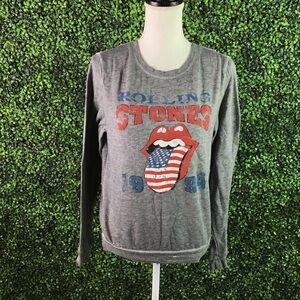 Rolling stones american flag tongue 1994 graphic crew neck